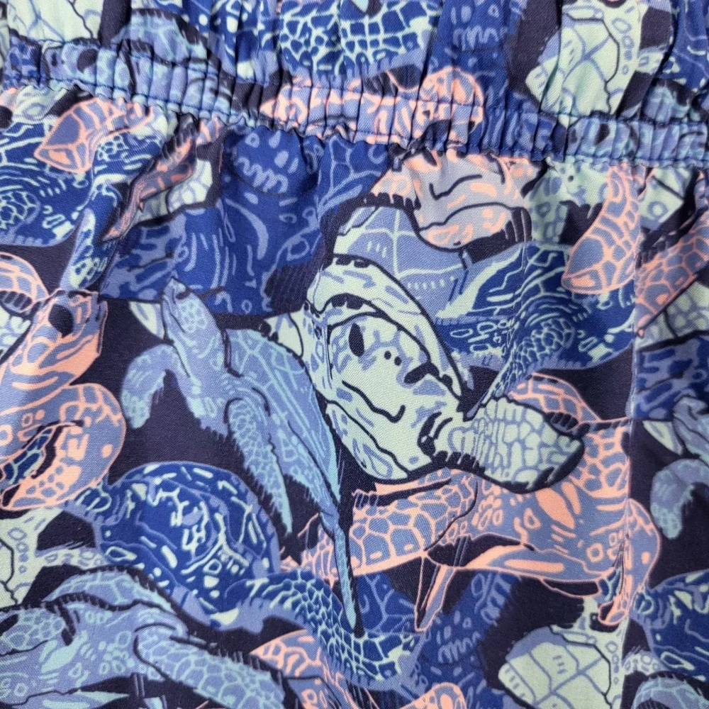 Peter Millar Swim Trunks Mens Medium Blue Sea Turtle MS21P17 Excellent Mosaic